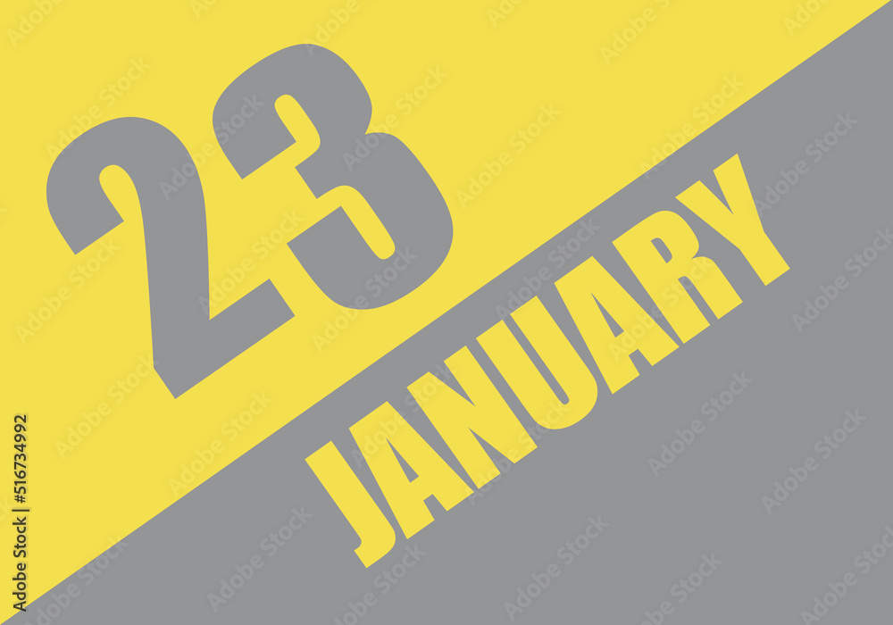 Calendar trendy colors 2021, 23 january. Background and lettering Ultimate Gray and Illuminating Calendar trendy colors 2021, 23 january. Background and lettering Ultimate Gray and Illuminating