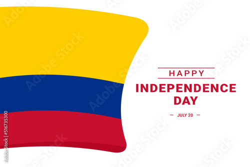 Colombia Independence Day. Vector Illustration. The illustration is suitable for banners, flyers, stickers, cards, etc.