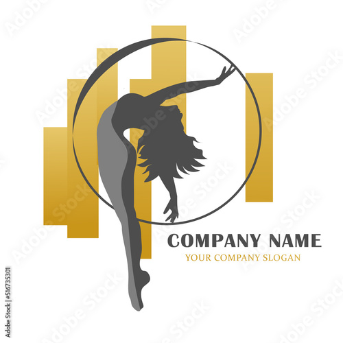 Dance academy logo, female dancer, symbol of female dancers