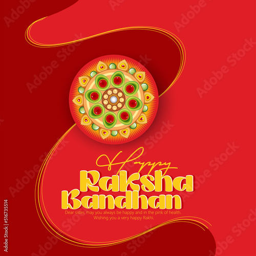 Happy Raksha Bandhan with decorated rakhi and gift for Raksha Bandhan   Indian festival of sisters and brothers