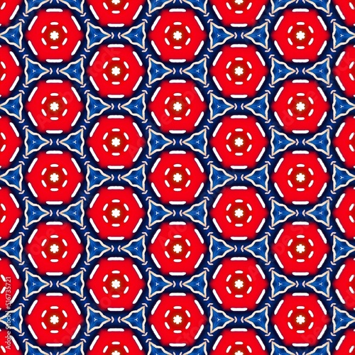 Elegant Fractal Pattern, Background,  HD, Unique - Red and Blue (ID: 516735721)