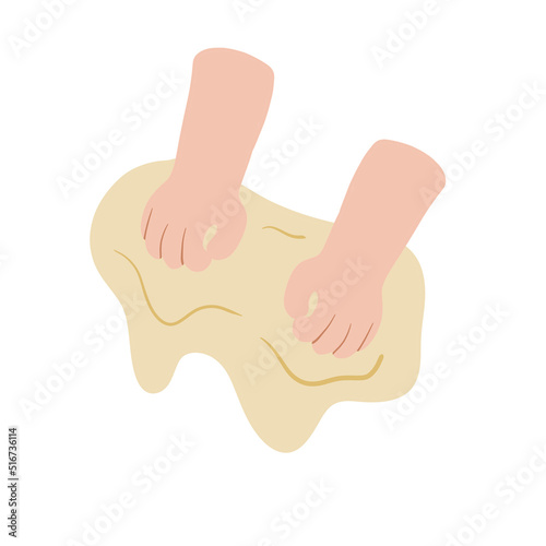 Preparation of dough for pizza or baking. Homemade bakery and cake. Cooking and food.