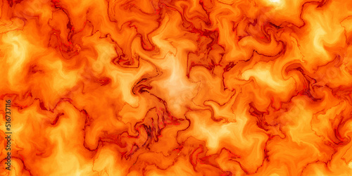 Fire flames on a orange and red background with Luxurious colorful liquid marble surfaces design. Abstract color acrylic pours liquid marble surface design. Beautiful fluid abstract paint background.