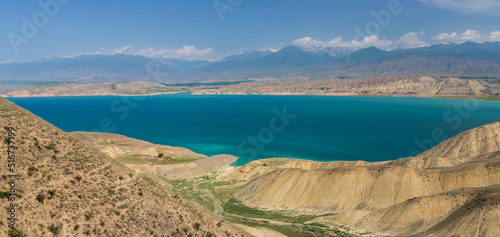 Toktogul reservoir and desert mountains amoung it. It is one of the largest reservoirs in Central Asia, located in the northern part of the Jalal-Abad Region. Kyrgyzstan photo