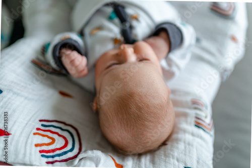 Foto Newborn the fontanel on the crown of the head