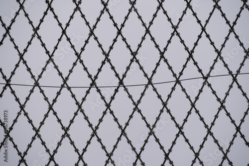 anti-climb chain link fence made of welded razor wire