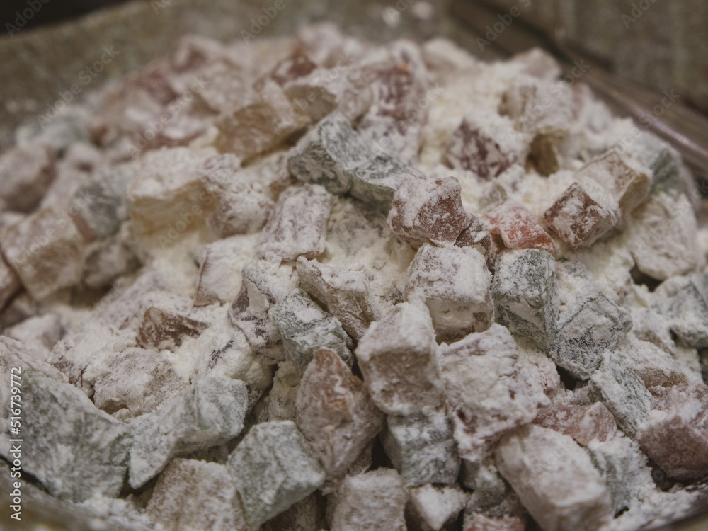 delicious Turkish delights in a market in Turkey delicious Turkish delights in a market in Turkey