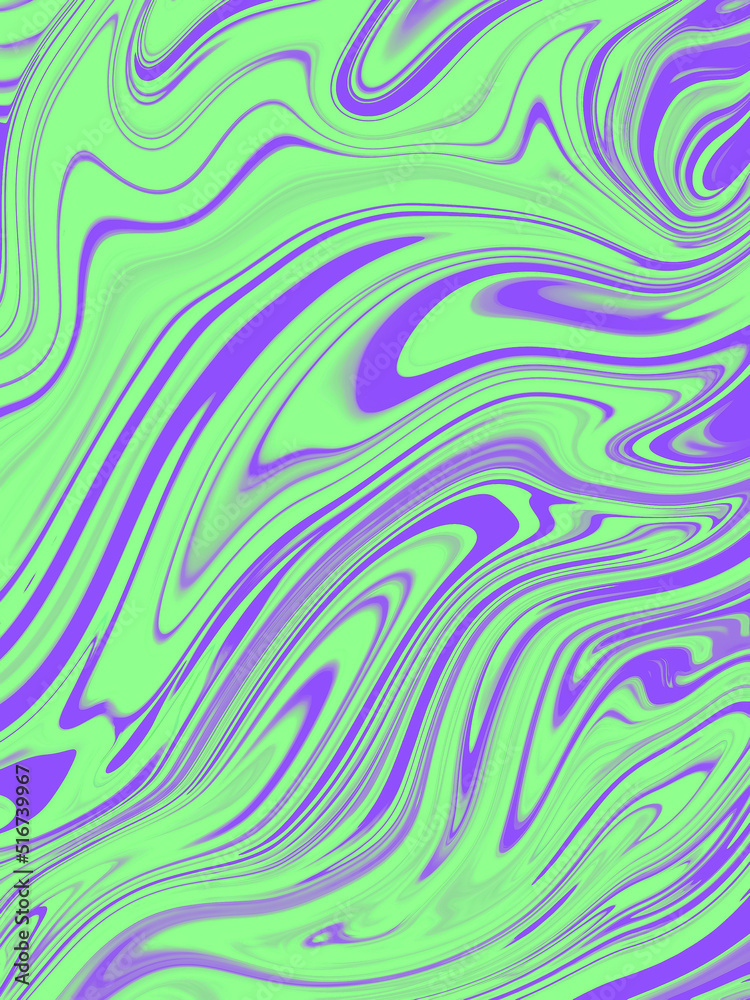 Fototapeta premium Colorful abstract background. Dynamic waves, swirl. Violet and green.
