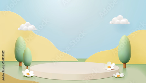 3D podium display background