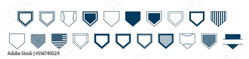 Baseball Home Plate Vector Icon. Vector Template Design. Silhouette. Playing. Home base. Sport.