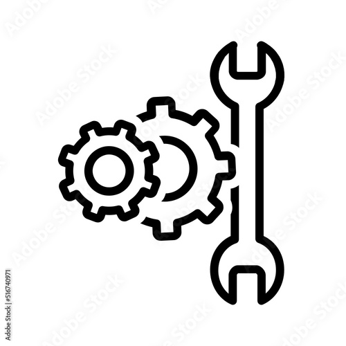 Black line icon for Set up