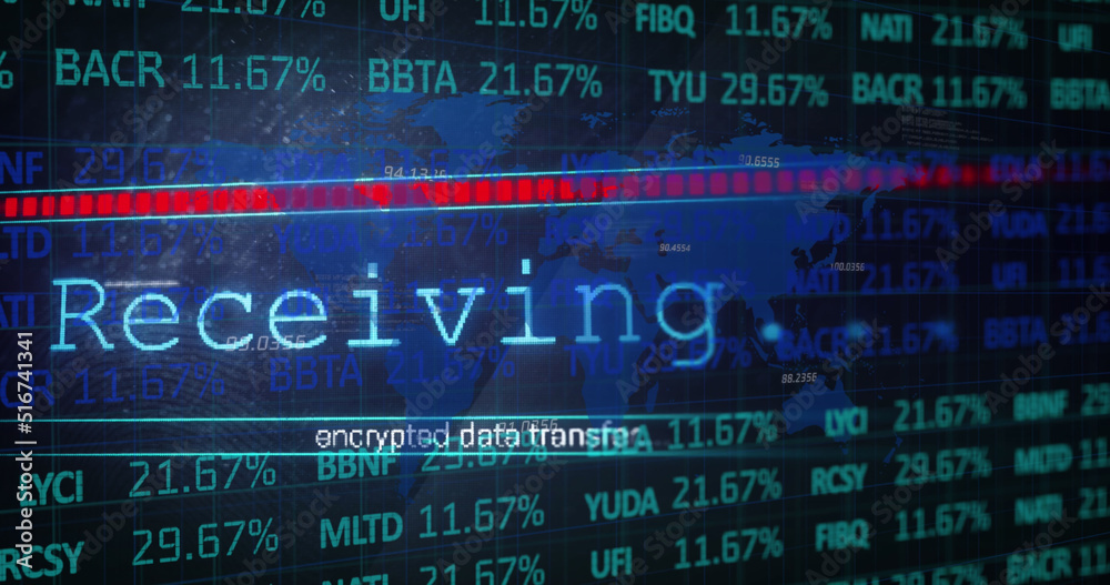 Obraz premium Image of data processing over world map