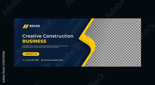 Social media facebook cover page web banner clean design template