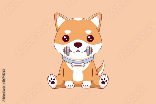 Dog Gym Cute Kawaii Logo