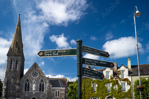 Direction signs for places of interest in the town of Listowel  county Kerry  Ireland.