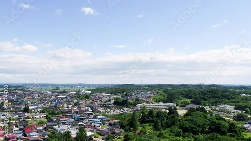 《宮城県》富谷市の街並みの空撮