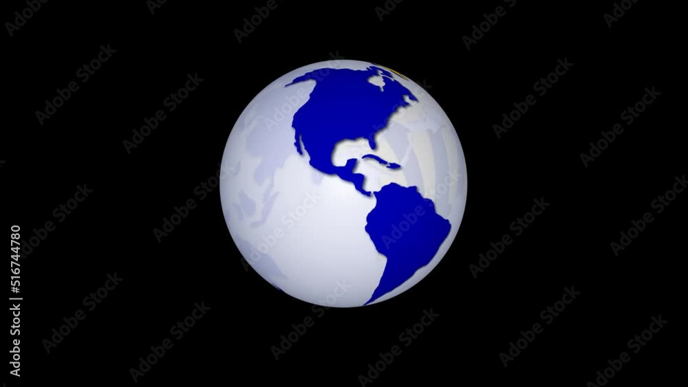 barbados flag 3d rotated planet animated black background barbados flag 3d rotated planet animated black background