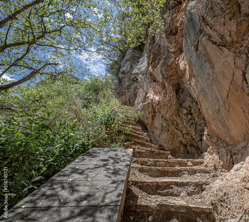 On Menalon Trail in Lousios Gorge from Prodromos Monastery to New Philosophohos Monastery  Dimitsana  Arcadia  Peloponnese  Greece