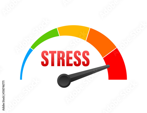 Stress score, great design for any purposes. Vector illustration. Chart graphic. Smile icon.