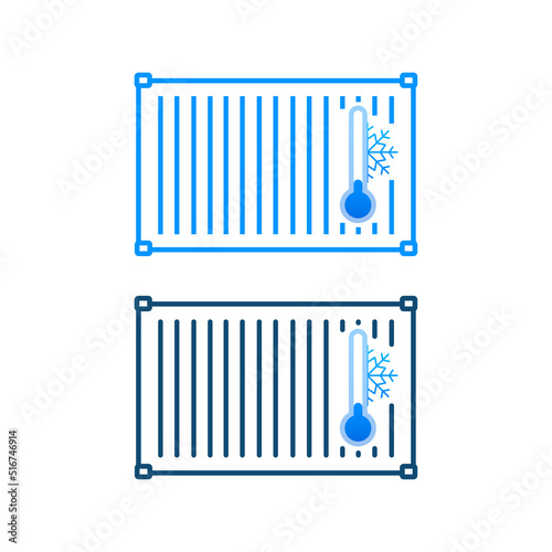 Reefer, Refrigerator container. Cool container use for transport. Vector stock illustration.