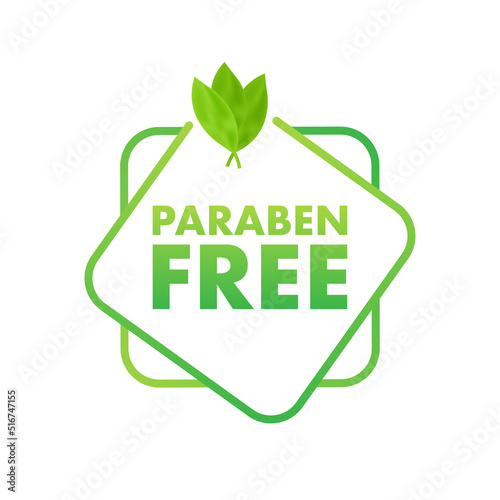 Paraben free label, badge. Health care. Vector illustration.