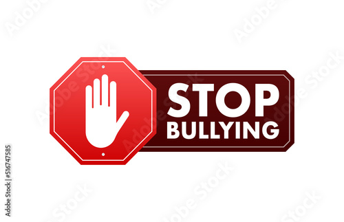 Stop Bullying Sign. Cyber protection. Social Problems. Vector illustration.