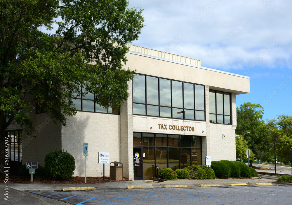 GREENVILLE, NORTH CAROLINE, USA JULY 1, 2022 Pitt County Tax
