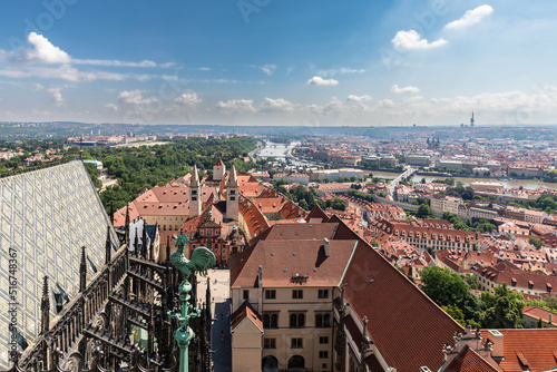 the city of Prague photographed from the top of St. Vitus Cathedral