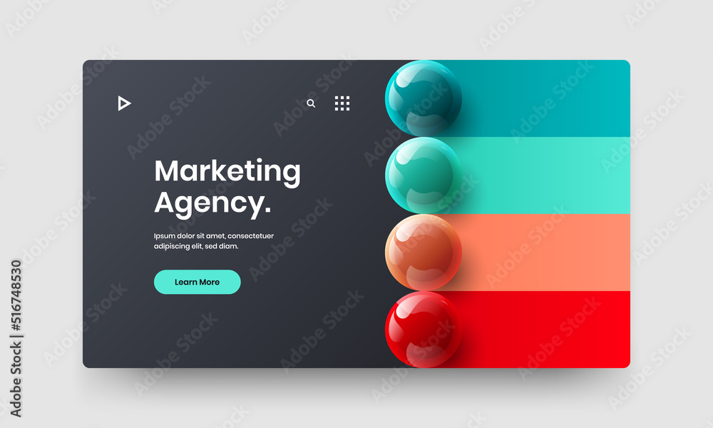 Creative realistic spheres presentation layout. Original front page design vector concept. Creative realistic spheres presentation layout. Original front page design vector concept.