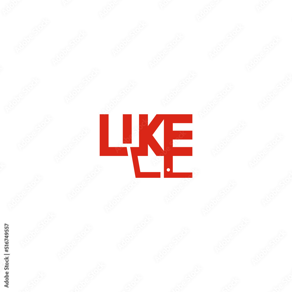 Like text. Thumb up concept. Word mark logo design. Like text. Thumb up concept. Word mark logo design.