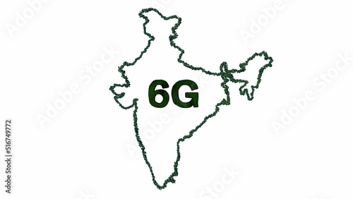 India 6g Network Connectivity ( 3D illustration | 3D rendering )