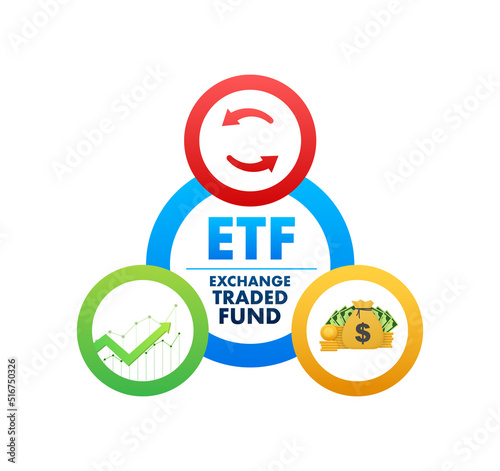 ETF trading, exchange traded funds, financial analytics. Financial investment trade © DG-Studio