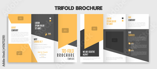trifold brochure editable template design vector