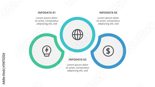 Creative concept for infographic with 3 steps, options, parts or processes. Business data visualization.