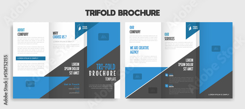 trifold brochure editable template design vector