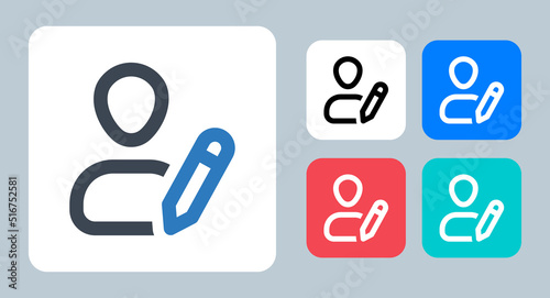 Edit Profile icon - vector illustration . Edit, Profile, User, Account, Avatar, Blogger, Writer, Create, Pencil, line, outline, flat, icons .