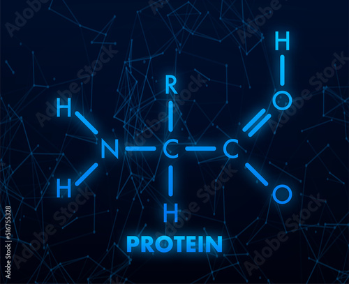 Sketch icon. Creative vector illustration. Protein. Structural chemical formula