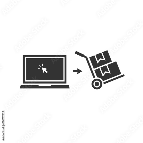 Click and collect order, icon, receive order in pick up point, online delivery service