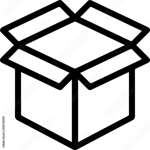 opened box vector icon - outline, linear style