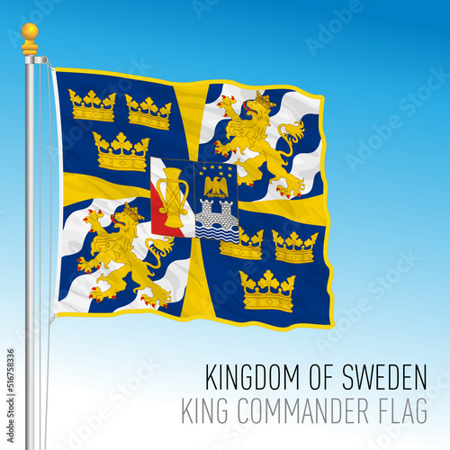 Swedish flag of the King, Sweden, European Union, vector illustration photo