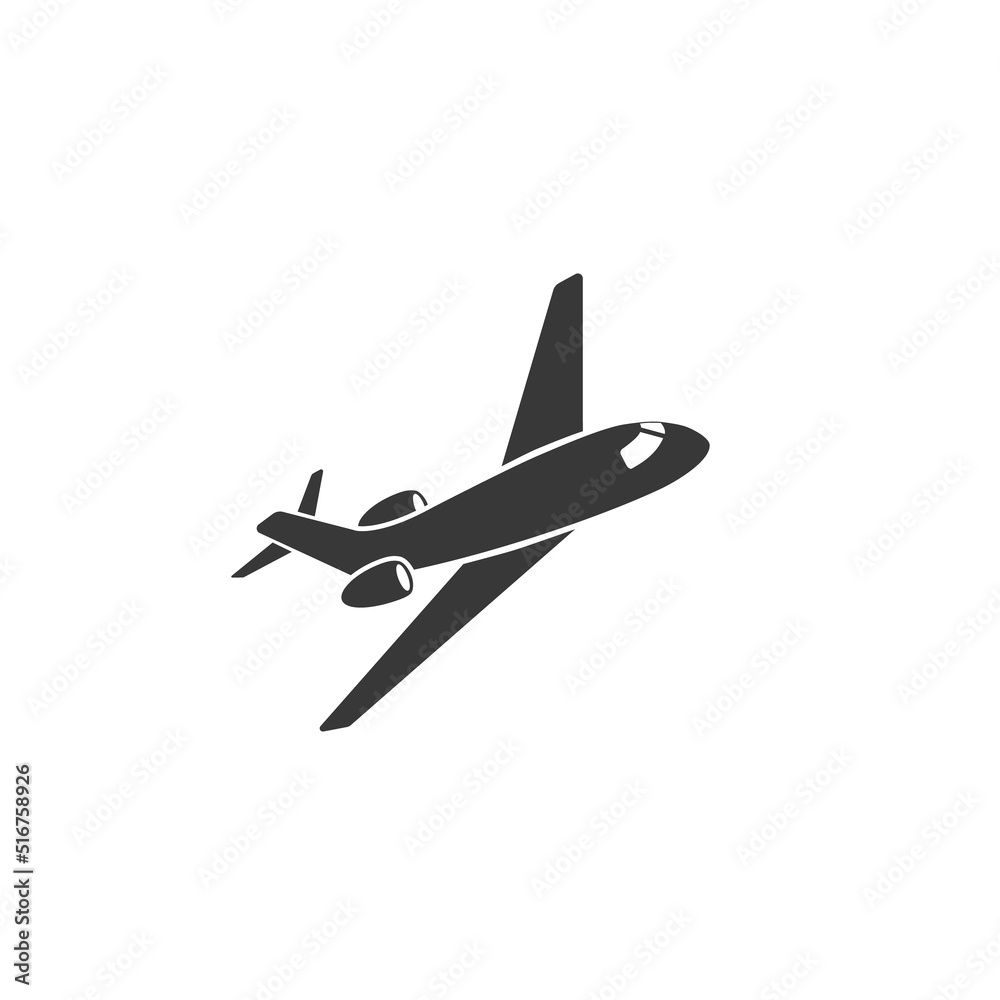 Vector plane icon in modern flat style sign