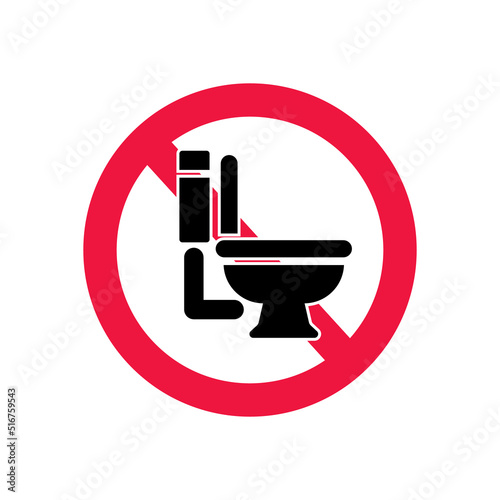 Prohibited to use the restroom. Toilet use prohibited. Vector.