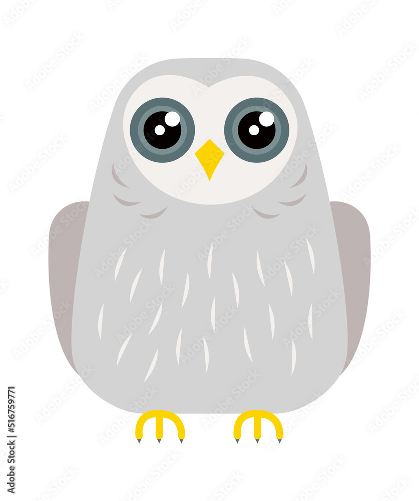 Funny Cartoon Owl Bird. Vector illustration Funny Cartoon Owl Bird. Vector illustration