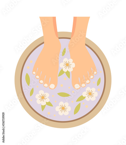 Foot spa treatment icon. Vector illustration