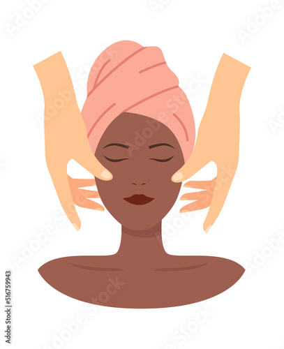 Face massage icon. Vector illustration