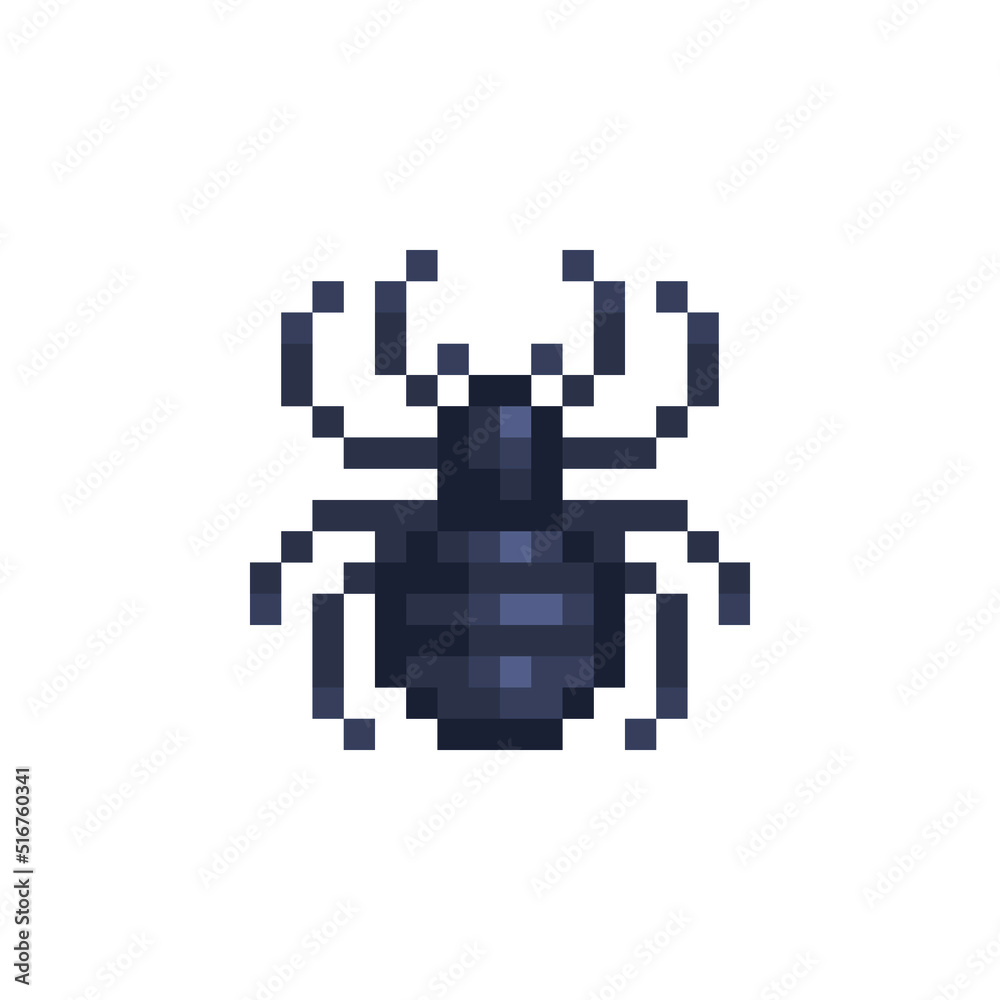 Spider icon isolated vector illustration. Insect pixel art flat style element design for stickers, logo, embroidery, mobile app. Video game assets. 8-bit sprite. Spider icon isolated vector illustration. Insect pixel art flat style element design for stickers, logo, embroidery, mobile app. Video game assets. 8-bit sprite.