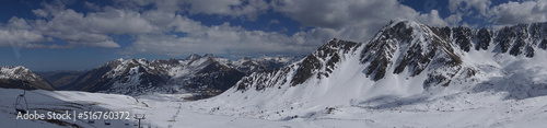 panoramic view of snow covered mountains in france