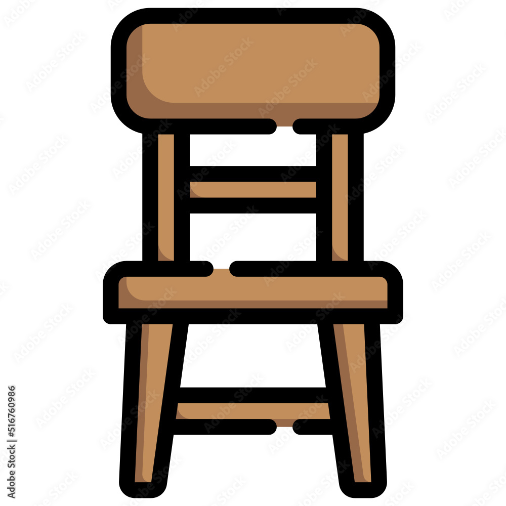 Fototapeta premium CHAIR filled outline icon,linear,outline,graphic,illustration