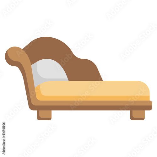 CHAISE LONGUE flat icon,linear,outline,graphic,illustration