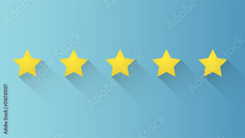 5 stars rating review, best quality products and services concept. illustration vector.